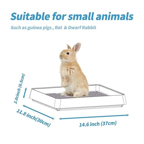 PODOO Rabbit Litter Box – Training Potty Tray for Guinea Pig & Small Pets · Spacious Grid Pan with Low Entrance, Easy-Clean & Odor-Resistant—Helps Keep a Clean Cage and Reduce Mess thumbnail 2
