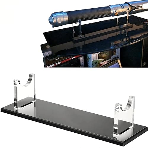 WANLIAN Lightsaber stand sword stand desktop acrylic lightsaber stand sword stand fixed stand decorative sword stand display stand (Black) - Image 1