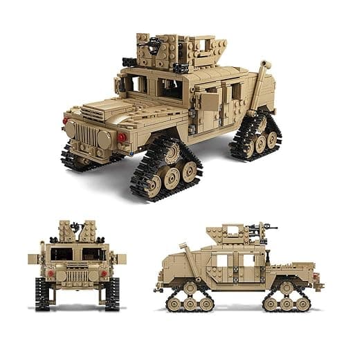 Feleph M1A2 Tank Set Military Model Kit 1:28 Scale WW2 Army Custom Vehicles Set, 2-in-1 Tank Hummer Building Bricks Toys for Model Lovers (1463 Pieces) thumbnail 6