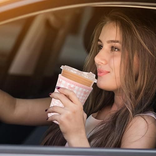 Reusable Insulated Neoprene Iced Coffee Cup Sleeve, Durable Drink Sleeve for Cold Beverages, Beverage Holder for Iced Coffee, Lovely Bows thumbnail 2
