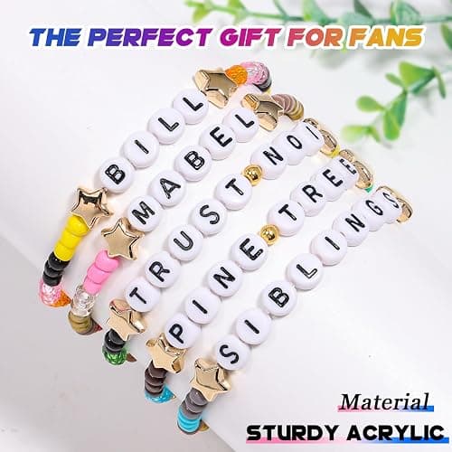 AICase for Gravity Falls Merch Gifts Toys Inspired Bracelets 5 Pcs Stackable Stretch Beaded Friendship Bracelets Party Decor Costume Cosplay Merchandise Gifts for Fans Women Birthday Christmas thumbnail 8