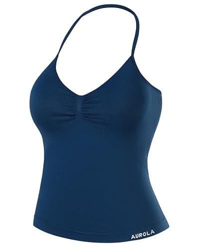 AUROLA Influence Longline Strappy Workout Halter Tops for Women,Removable Cups Padded Bras Impact Gym Yoga Sleeveless Top - Image 1