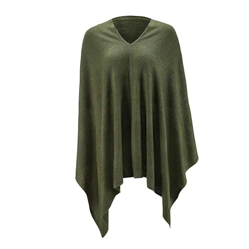 Fomolom Women Ponchos Sweater Versatile Lightweight Solid Knitted Shawl Wrap Scarf Cape Accessories for Womens thumbnail 3