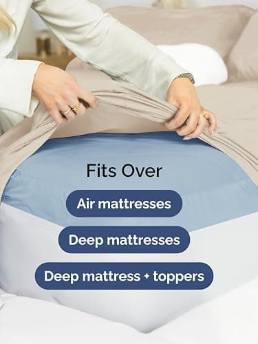 Extra Deep King Sheet Set - 6 Piece Breathable & Cooling Sheets - Hotel Luxury Bed Sheets Set - Easy & Secure Fit - Soft, Wrinkle Free & Comfy Sheets Set - Wheat Sheet Set w/Extra Deep Pockets thumbnail 6