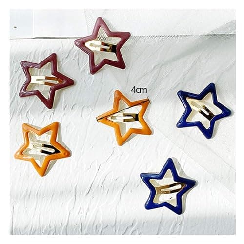 Pinksee 12 Pcs Metal Snap Hair Clips Star Hair Barrettes Hair Accessories for Women Girls (Star) thumbnail 6