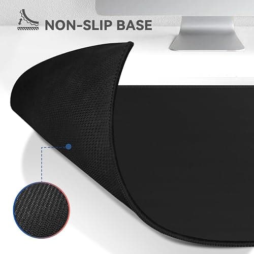 TLZA Gaming Mouse Pad Big Mousepad with Non-Slip Rubber Base, 31.5 x 11.8 in XL Large Computer Mat for Gaming Home Office, Long Keyboard Pad Black Mouse Mat for Computer with Stitched Edges, Black thumbnail 3