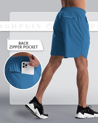CANGHPGIN 2 Pack Mens Workout Athletic Shorts 7 inch Inseam Quick Dry Hiking Shorts Men Lightweight Sports Gym Shorts Running thumbnail 4
