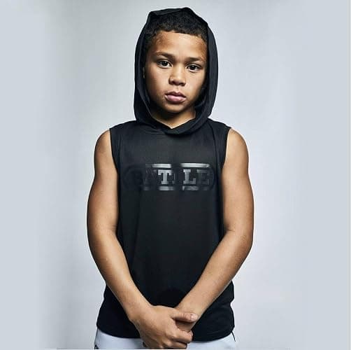 Battle Sports Sleeveless Light Action Workout Hoodie - Raglan Cut Sleeveless Hoodie for Youth thumbnail 2