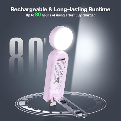VAVOFO USB Rechargeable Book Light, Blue Light Blocking, Amber Light Clip On Bookmark Shaped Reading Light, Eye Care 6 LEDs Book Light for Bookworms Reading in Bed with 9 Lighting Modes (Pink Purple) thumbnail 7