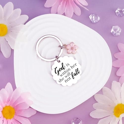 Klpoyu Christian Gifts for Women Inspirational Bible Verse for Friends Teen Girl Christian Keychain Spiritual Gifts Religious Biblical for Women Faith Based Gift Bible Accessories thumbnail 3
