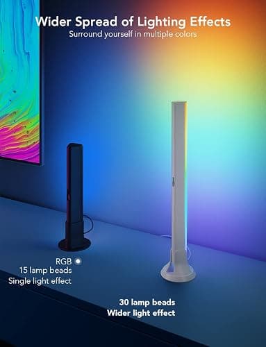 Govee RGBIC Light Bars, 15 Inches WiFi TV Backlight Suitable for 45-70 inch TVs, Smart Light Bars with Multiple Placement Options, Work with Alexa and Google Assistant, White thumbnail 3