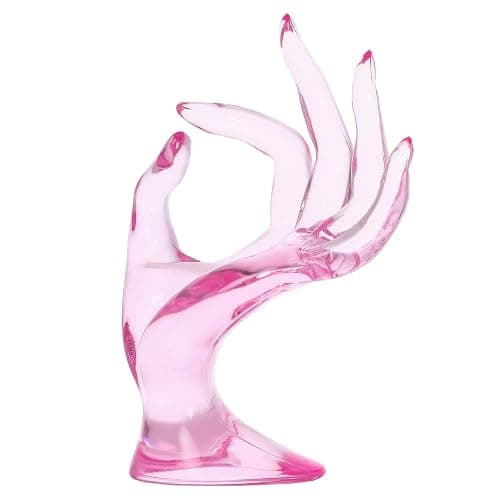 Maxsirui Hand Form Ring Holder Jewelry Display Organization Rack Bracelet Ring Watch Stand Support Aesthetic Y2k Room Decor (Pink) thumbnail 5