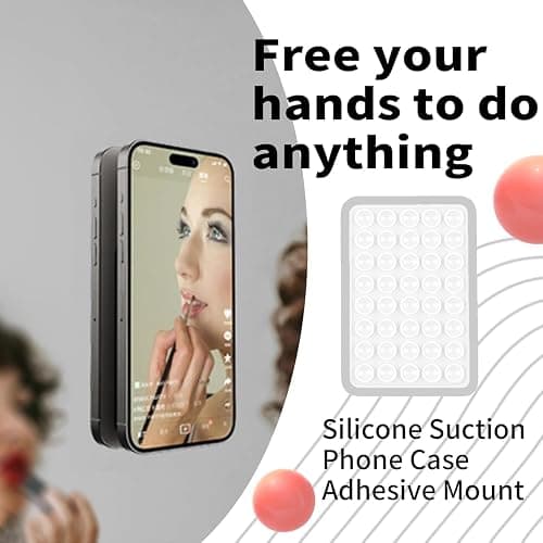 Double Sided Octo Buddy Suction Cup Phone Mount - Silicone Sticky Phone Grip with Higher Suction Power for Effortless Hands-Free Selfies & Videos, Reusable Silicone Phone Suction Grip（White） ﻿ thumbnail 8