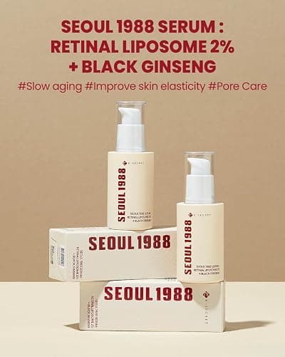 KSECRET SEOUL 1988 Serum : Retinal Liposome 2% + Black Ginseng, 30ml/1.01fl.oz | 58% Black Ginseng Extract with Retinal, Bakuchiol, Vitamin C & 3 Peptides for Wrinkle Care | Korean Skincare | thumbnail 2