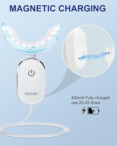 MySmile Teeth Whitening Accelerator Light, 28 LED Blue Light, Each 10 Minutes, USB Charger, Mouth Trays, 1 Pcs LED Light & 4ml Gel thumbnail 2