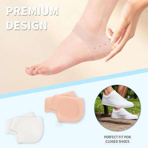 HydtoKun Gel Heel Cups & Silicone Heel Protectors for Shoes (2-Pairs), Cushioned Sole Cups for Plantar Fasciitis, Cracked Footbed Relief & Blister Prevention, for Women & Men thumbnail 6