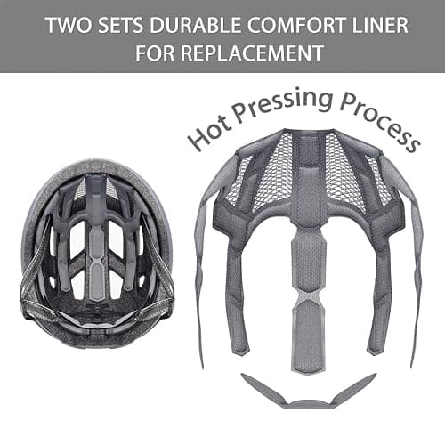 Adult-Men-Women Bike Helmet with Light - Mountain Road Bicycle Helmet with Replacement Pads & Detachable Visor thumbnail 3