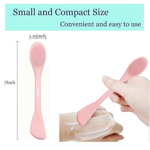 REVEX Silicone Face Mask Applicator,Face Scrubber,Exfoliating Pore Scrubber,Pore Cleaning Brush,2Pcs Mask Applicator Tool for Facial Mud,Face Brush for Women Men.(Pink+Gray) thumbnail 5
