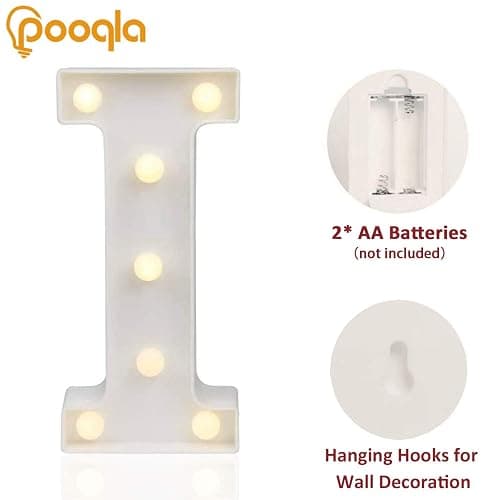 Pooqla LED Marquee Letter Lights Sign, Light Up Alphabet Letter for Home Party Wedding Decoration I thumbnail 3