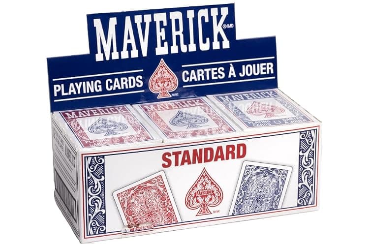 Maverick Playing Cards 12 Pack, Standard Index, Red and Blue Decks, Bulk Playing Cards for Poker, Card Games, and Family Game Night - Image 1