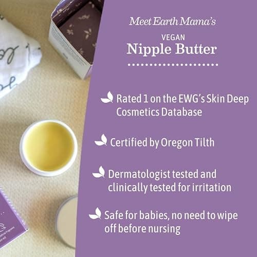 Earth Mama Vegan Nipple Butter | Cruelty-Free Breastfeeding Cream for Nursing Mamas | NO Lanolin, 2-Ounce (2-Pack) thumbnail 4