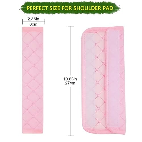 tecooller Car Seat Belt Cover Pad, 5 Pack, Seatbelt Covers for Car Accessories, Soft Material, Car Seat Strap Pads, Pink 10.63 inches, Applicable for All Vehicles, Comfort for Neck Shoulders (5-Pink) thumbnail 2