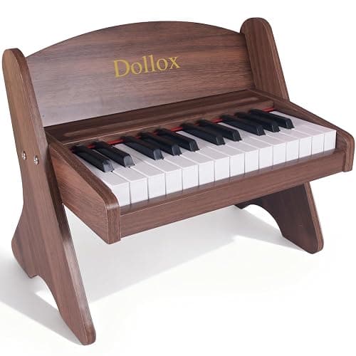 Dollox Kids Piano Digital Keyboard, 25-Key Wooden Electric Keyboard Toys for Toddlers, Baby Musical Instrument for Beginners, Mini Music Birthday Gift for 3-7 Year Old Boys and Girls - Image 1