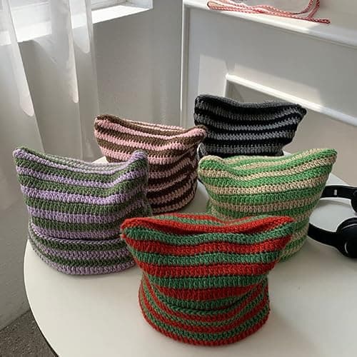 Crochet Hats for Women Cat Beanie Vintage Beanies Women Fox Hat Grunge Accessories Slouchy Beanies for Women thumbnail 5