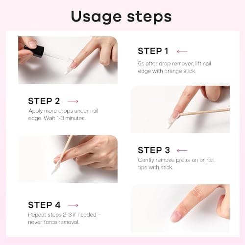 Glamonade Press on Nail Glue Remover: False Nail Tips & Fake Nails Quick Easy Removal Adhesive Debonder Beginner Friendly - 30ml Non-Acetone Dissolver thumbnail 8