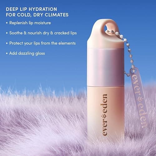 Evereden Super Rich Hydrating Lip Oil: Clean & Vegan, Nourishing, Soothing, & Glossy Lip Glow Oil for Cold & Dry Weather - With Chaga Mushroom & Ceramides | Glossy Lip Glow Oil thumbnail 3