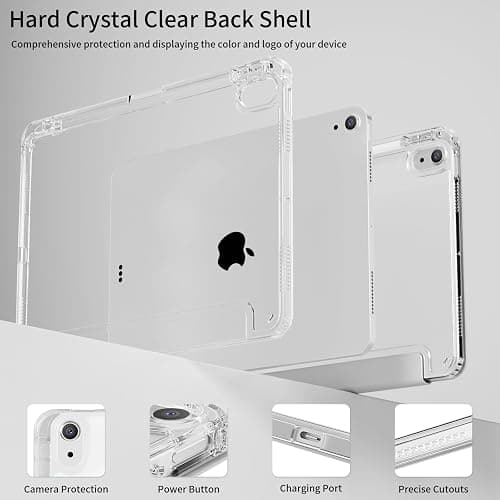 ipad 11/10th generation case (white/clear) with a apple pencil holder thumbnail 3