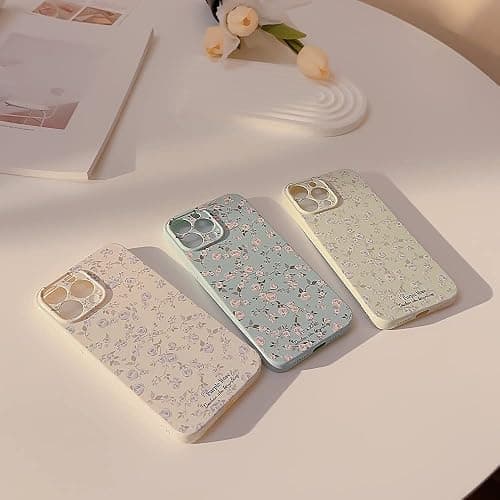 Ownest Compatible with iPhone 14 Plus Case Vintage Floral Rose Pattern Cute Design for Women Girls Fashion Slim Soft Flexible TPU Rubber for iPhone 14 Plus-White thumbnail 5
