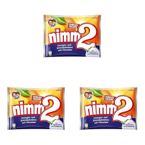 nimm2 Bonbons – 1 x 429g – Gefüllte Bonbons mit Fruchtsaft und Vitaminen (Packung mit 3) - 1 x 429g (Packung mit 3) - Image 1