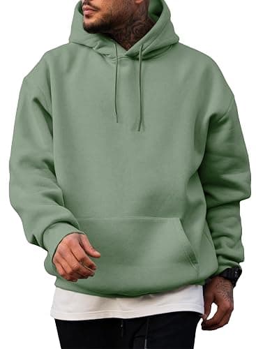 JMIERR Mens Casual Cotton Hooded Collar Drawstring Hoodies Pullover Sweatshirts Casual Long Sleeve Shirts - Image 1