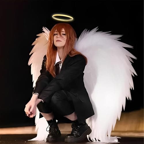 Aicos Red Wavy Angel Devil Cosplay Wig for Women with Wig Cap thumbnail 2