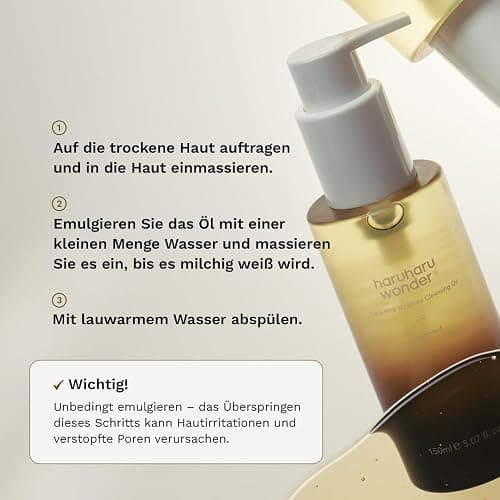 haruharu wonder Black Reis Feuchtigkeits-Tiefenreinigungsöl 5.1 fl.oz / 150ml | Koreanischer Gesichtsreiniger, Make-up-Entferner | Vegan, tierversuchsfrei | Jojobasamenöl, Macadamiasamenöl thumbnail 6