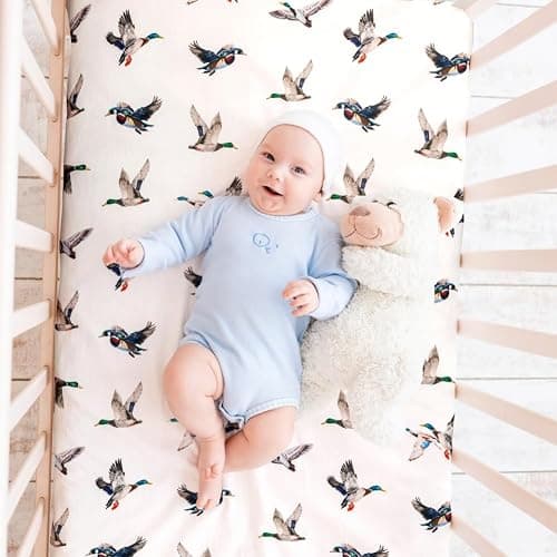 4 Pack Mallard Duck Baby Crib Sheets Neutral Unisex Breathable Fitted Nursery Sheets for Baby Girl or Boys (Crib Sheet) thumbnail 3
