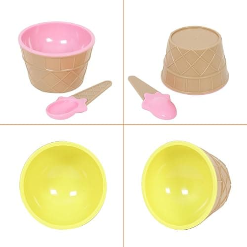Hbaushun 26 Pack Plastic Ice Cream Bowls with Spoons,Reusable Plastic ice Cream Cups,Cartoon Candy Colorice Cream Bowls Set for Sundae Frozen Yogurt Summer Holiday Parties thumbnail 6