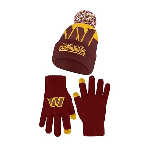 Ultra Game Adults NFL Official Super Soft Winter Beanie Knit Hat With Warm Touch Screen Gloves - Image 1