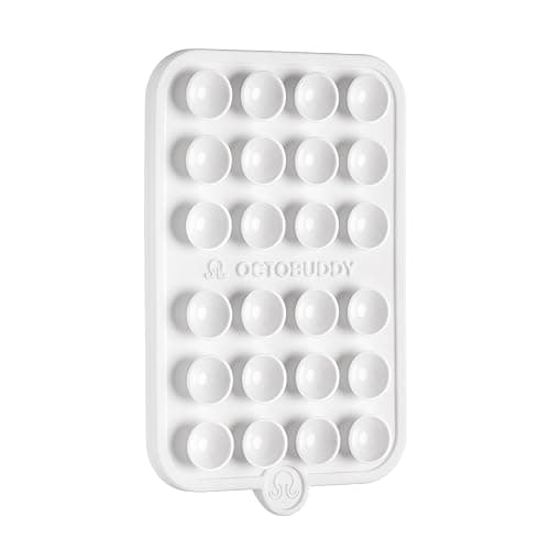 OCTOBUDDY Magnet - Dual Magnetic & Suction Phone Mount - White | MagSafe-Compatible Silicone Mobile Holder - Hands-Free Selfies & Videos - Content Creator Accessory - 2.6″ x 3.9″ - Image 1