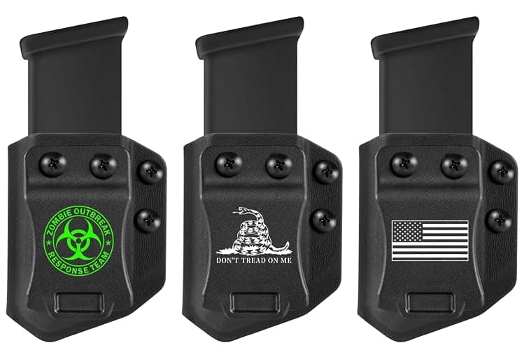 3-Packs Universal Mag Carrier IWB/OWB Magazine Holster for 9mm/.40 Double Stack Magazines - Image 1