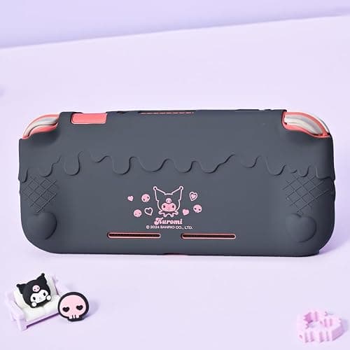 Kuitmor Switch Lite Protective Case,Soft Silicone Protective Shell,Anti-Scratch Protective Cover Case for Switch Lite with 2 Thumb Grip Caps（Purple Kuromi） thumbnail 7