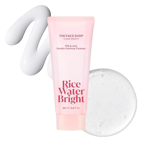 The Face Shop Rice Water Bright Milk & Jelly Double Cleanser, Double Cleansing in Half the Time, 2-in-1 Makeup Remover & Face Wash, Hydrating & Moisturizing, Korean Skin Care, Vegan, 6.4 fl. oz. - Image 1