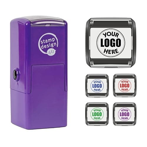 Business Logo Personalised Stamp, 25mm x 25mm Custom Stamp (Black) thumbnail 7