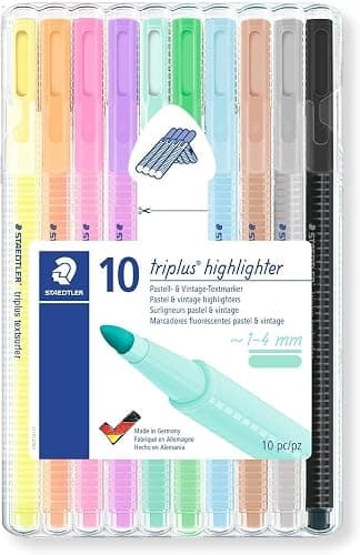 STAEDTLER 362 CSB10 Triplus Textsurfer Highlighter, 1-4mm Line Width - Assorted Pastel Colours (Pack of 10) thumbnail 3