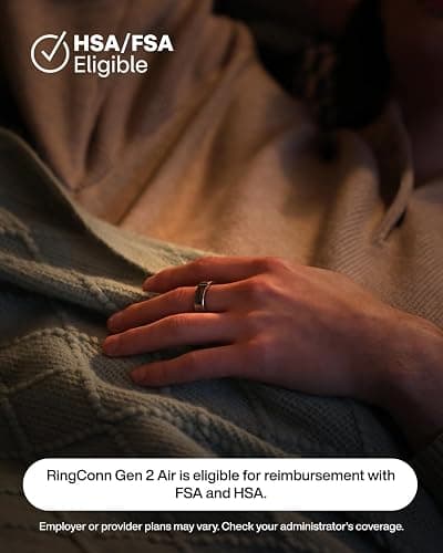 RingConn Gen 2 Air, Ultra-Thin AI Smart Ring, 10-Day Battery Life, Fitness/Sleep/Stress/HR Tracker for Women&Men, No App Fee for Standard Features, iOS & Android Compatible (Size 8, Dune Gold) thumbnail 7