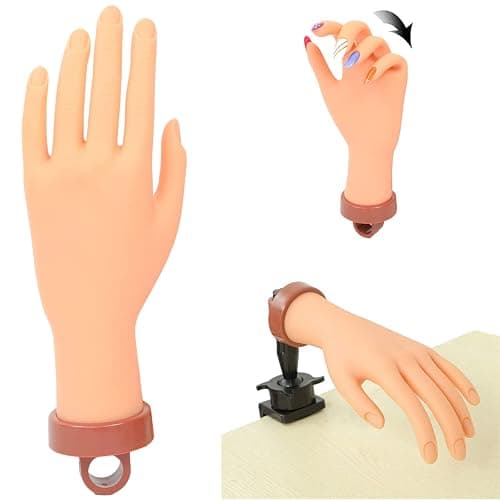 Nail Practice Hand for Acrylic Nails, Mannequin Hands for Nails Practice, Flexible Fake Hands to Practice Fake Nails Bendable Fake Hand Manicure Practice Hands Nail Art Training Hand 1Pc - Image 1