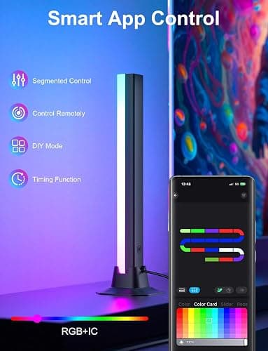 Eastfine RGB Light Bar, LED Light Bar for Room, APP Remote Control USB Powered Ambient Lighting, Color Changing TV Backlight for Monitor PC Desk Party Room thumbnail 4