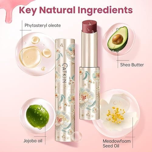 CATKIN Glossy Lip Balm Ultra Hydating Glow Lip Tinted Jelly Plump Melting Balm Shea Butter Repair Soothing For Dry Lips Dewy Finished 0.12 oz C10 HIBISCUS thumbnail 5