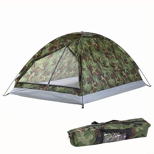 Tente de camping ultra légère pour 1 à 2 personnes, camouflage et résistante à l'eau thumbnail 6